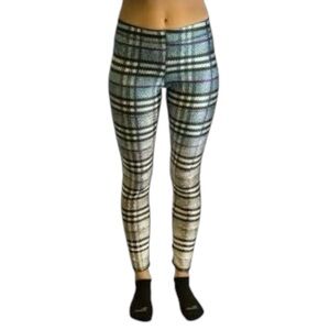 Terez Performance Capri Leggings Dip Dye Plaid Activewear XS